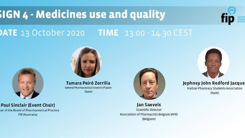 Affiche du panel SIGN 4 de la Fédération internationale pharmaceutique, octobre 2020